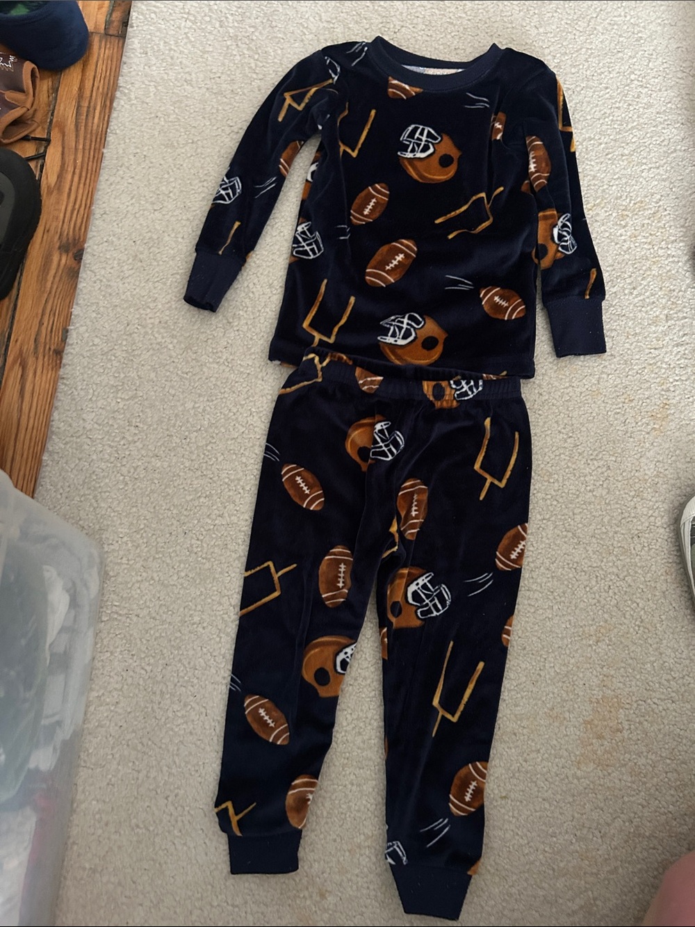 Carter's Navy Blue Football Print Pajama Set
